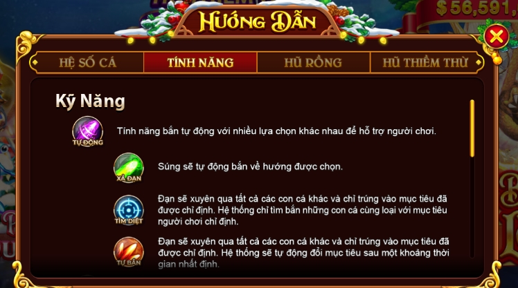 Kho vũ khí khủng và đa dạng tại game bắn cá Sunwin